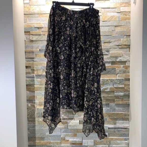 Ulla Johnson Torri Handkerchief Hem Paisley Skirt - Picture 6 of 8